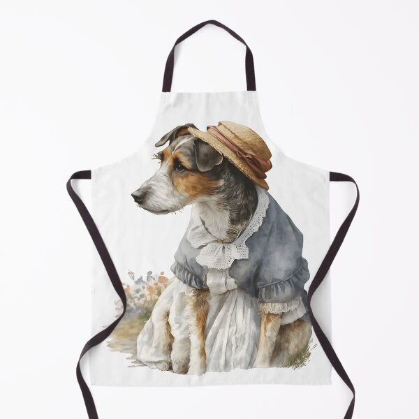 Aperçu de l'œuvre Chien de style Tasha Tudor (Beatrix Potter) avec bonnet créée et vendue par dzineNJ.