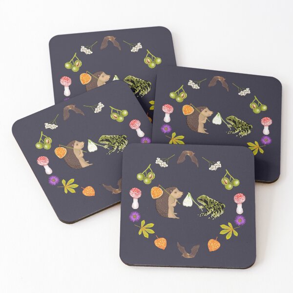 Item preview, Meet me by the toadstools woodland animals and nature pattern designed and sold by Naty Design Prague.