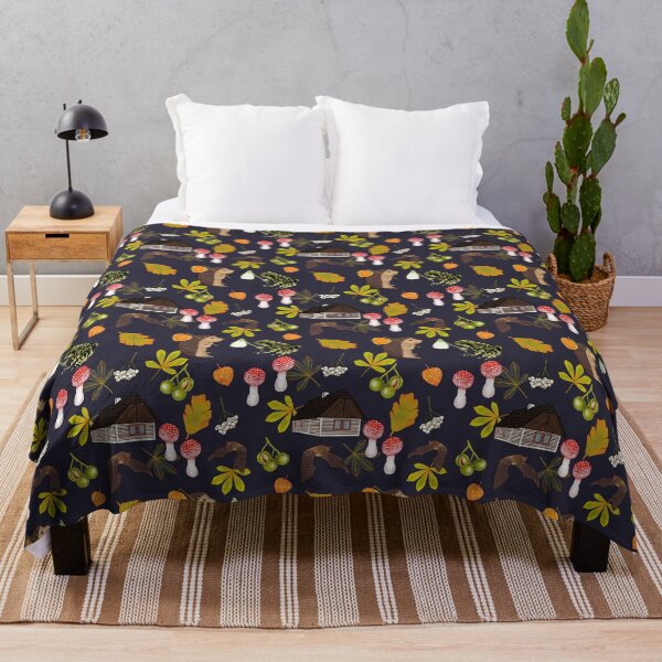 Item preview, Meet me by the toadstools woodland animals and nature pattern designed and sold by Naty Design Prague.
