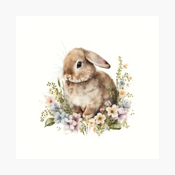 水彩壁絵watercolor“The Chilling Bunny Bunny” 水彩壁絵watercolor“The Chilling Bunny Bunny”