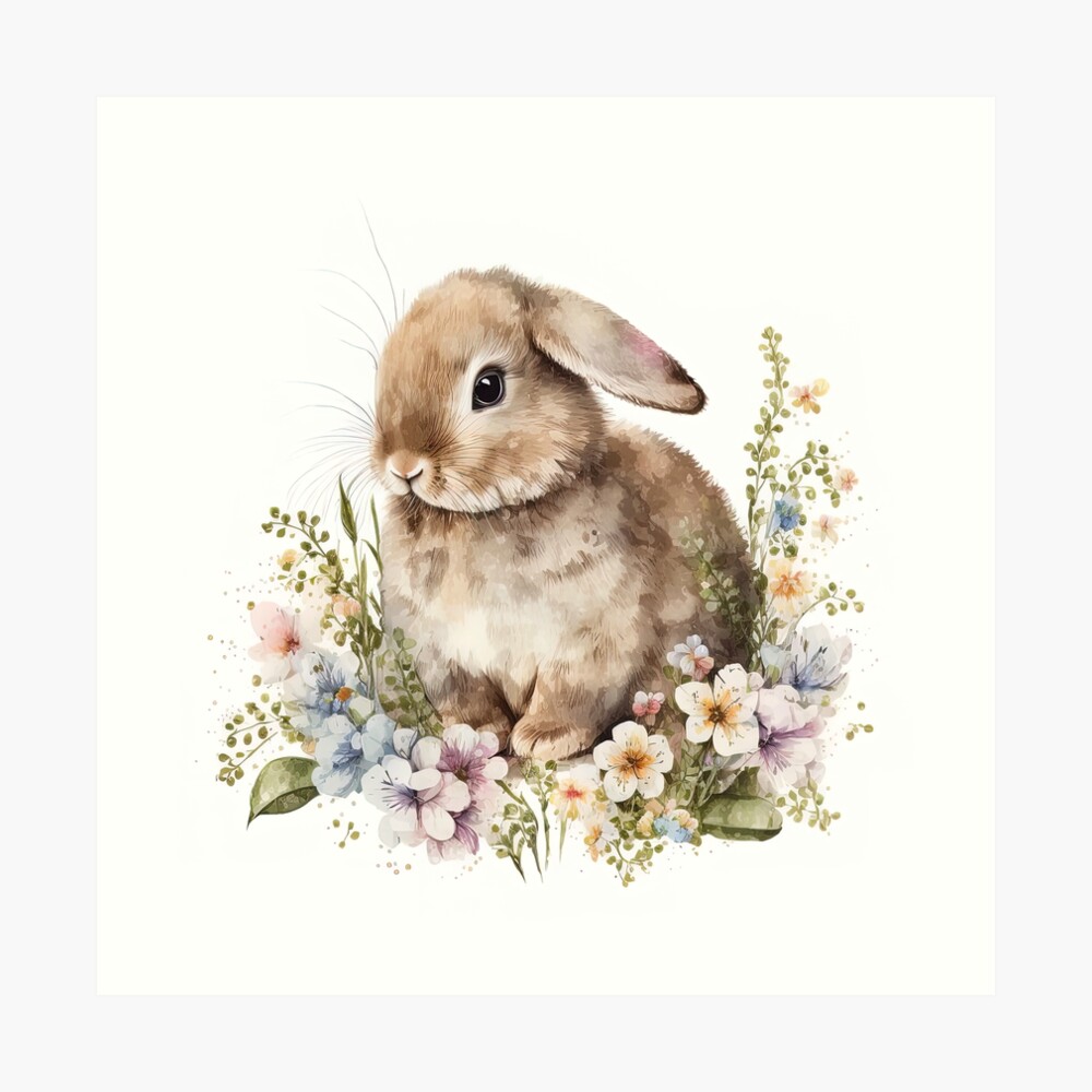 Watercolor Bunny Rabbit