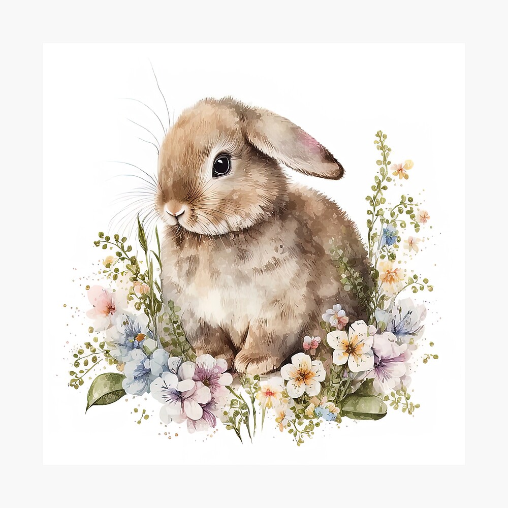 水彩壁絵watercolor“The Chilling Bunny Bunny” Original Watercolour - Bunny #7 – Cici Art Factory