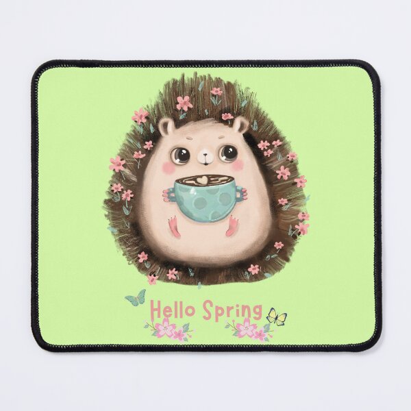 Item preview, Hello Spring - Hedgehog holding coffee designed and sold by All-About-Life.