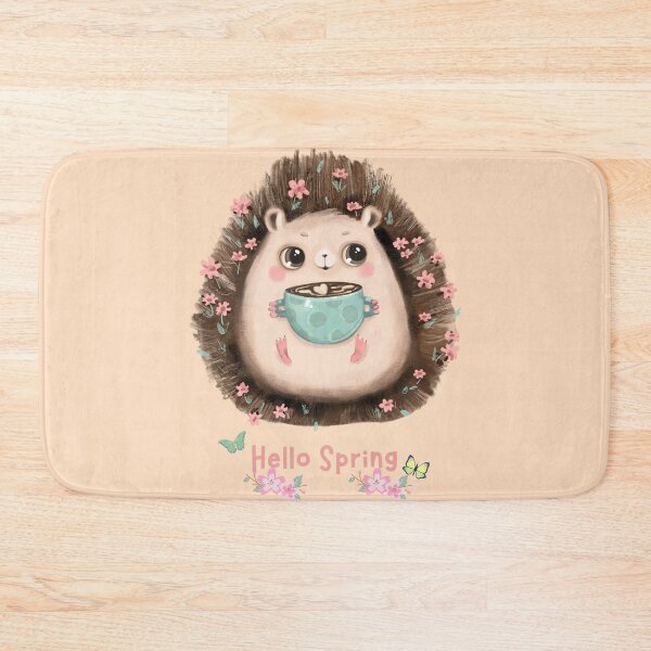 Item preview, Hello Spring - Hedgehog holding coffee designed and sold by All-About-Life.