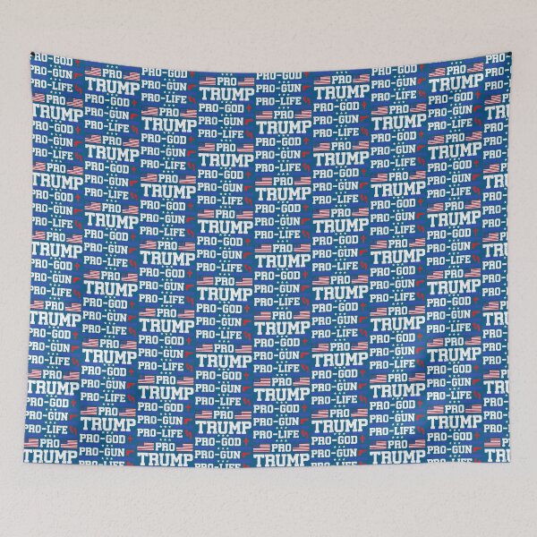 Item preview, Pro-God Pro-Gun Pro-Life Pro Trump American Flag   designed and sold by Teacher83.