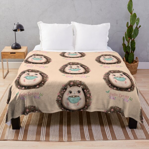 Item preview, Hello Spring - Hedgehog holding coffee designed and sold by All-About-Life.