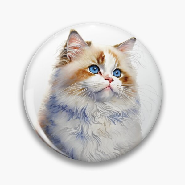 Item preview, Watercolor Flametip Ragdoll Cat designed and sold by artsyindc.
