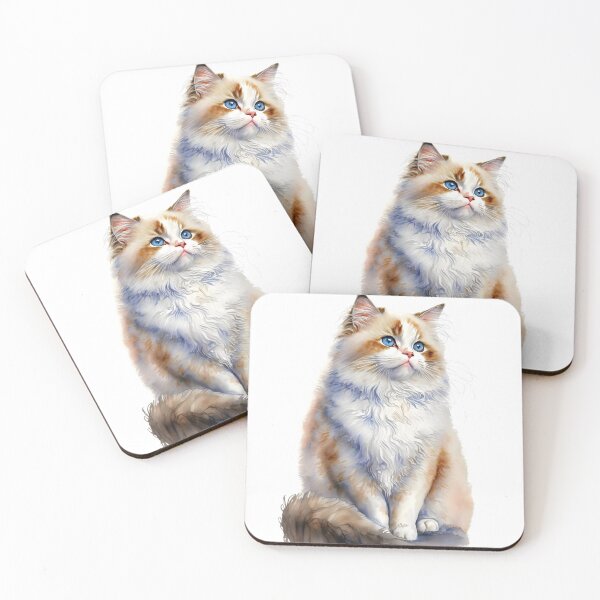 Item preview, Watercolor Flametip Ragdoll Cat designed and sold by artsyindc.