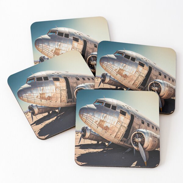 Item preview, Old Rusty Airplane in a Desert Scrapyard, AI Generated designed and sold by AirbornePrints.