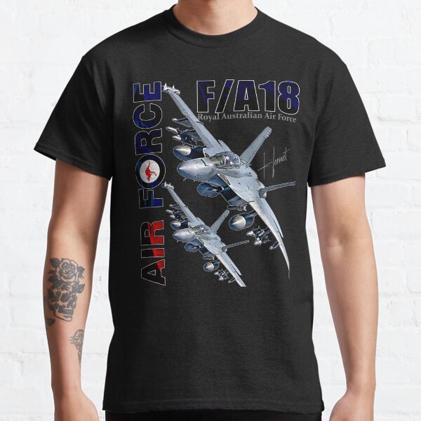 Vista previa del artículo con la obra «Avión de combate FA18 Hornet de la Fuerza Aérea Australiana RAAF», diseñado y vendido por Aerolovers.