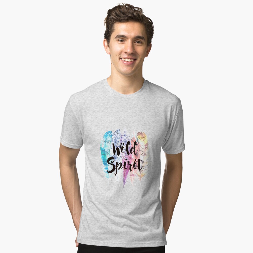 Vista previa del artículo con la obra «Camiseta de tejido mixto», diseñado y vendido por weloveboho.
