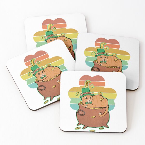 Item preview, Happy Saint Catty's Day | Lucky Cheese Cat | Cute Holiday Cat designed and sold by Golden Turtle Studio.