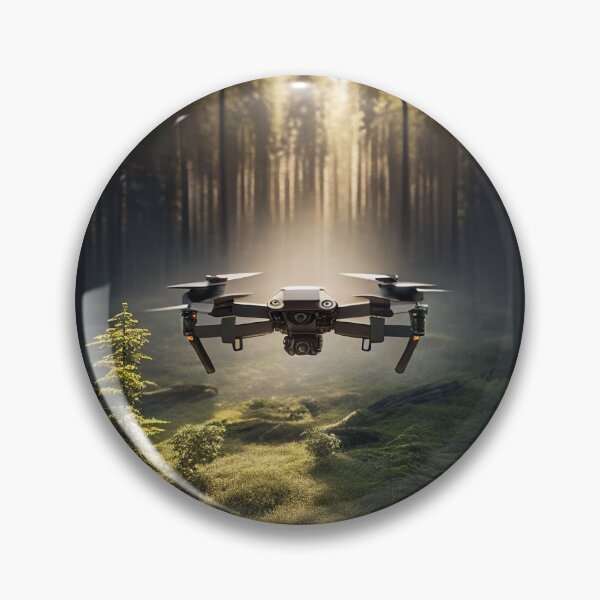 Item preview, Drone Hovering in a Forest Clearing, AI Generated designed and sold by AirbornePrints.
