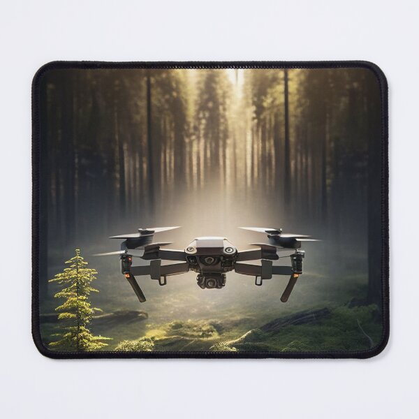 Item preview, Drone Hovering in a Forest Clearing, AI Generated designed and sold by AirbornePrints.