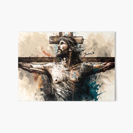 Outlet Crucified With Jesus Christ Oil Painting, Original or Print, Modern Religious Christian Art