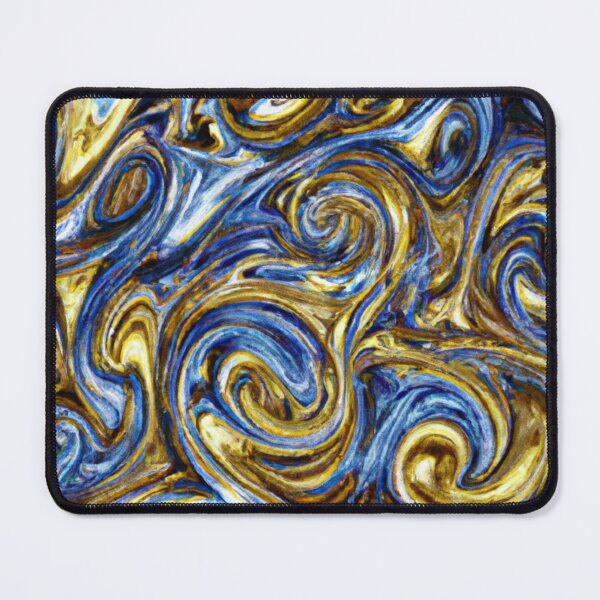 Item preview, Flowing colors of blue and gold designed and sold by The Iconic Minimalist.