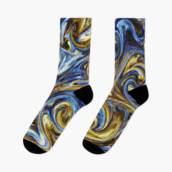 Item preview, Flowing colors of blue and gold designed and sold by The Iconic Minimalist.