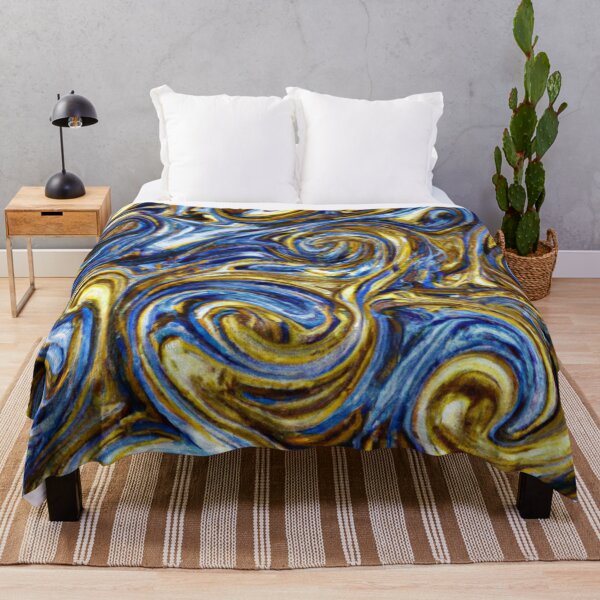 Item preview, Flowing colors of blue and gold designed and sold by The Iconic Minimalist.