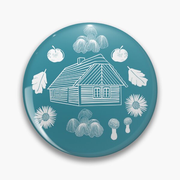 Item preview, Cottage life, an autumnal pattern inspired by the Czech countryside, teal designed and sold by Naty Design Prague.