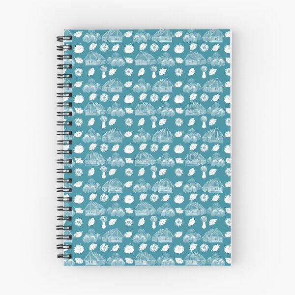 Item preview, Cottage life, an autumnal pattern inspired by the Czech countryside, teal designed and sold by Naty Design Prague.