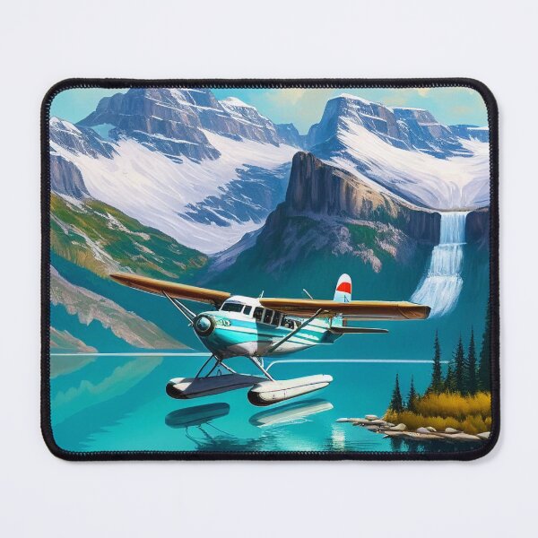Item preview, Floatplane Landing on a Calm Mountain Lake, AI Generated designed and sold by AirbornePrints.