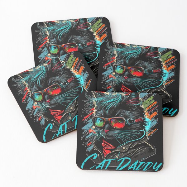 Item preview, Cat Daddy Black Cat Vintage Eighties Style Cat Retro designed and sold by M&D ⭐⭐⭐⭐⭐.