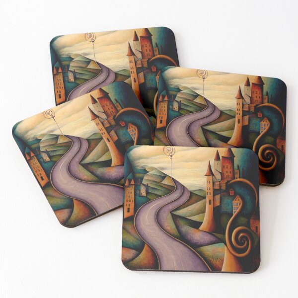 Item preview, Fairy house winding road small town imaginary place designed and sold by LunarSeaArt.