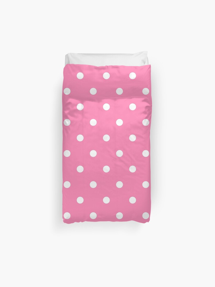 Pink And White Polka Dots Duvet Cover By Xanderone Redbubble