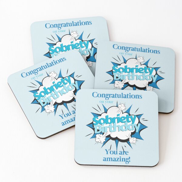 Item preview, Sobriety Birthday Pow! Blue - AA Congratulations designed and sold by superbling.