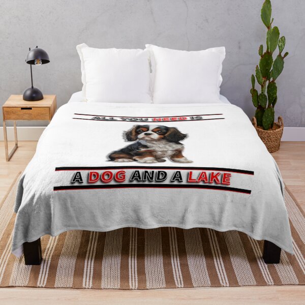 Item preview, All You Need Is A Dog And A Lake Cavalier King Charles Spaniel Man Woman Red Brown Black White designed and sold by Furry-BFF.