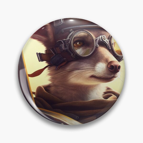 Item preview, Kangaroo Pilot in the Open Cockpit of a Vintage Airplane, AI Generated designed and sold by AirbornePrints.