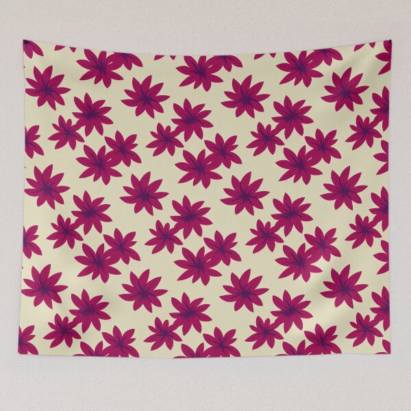 Item preview, Sweet and Simple Retro Red Flowers On Yellow designed and sold by Fine Prints.