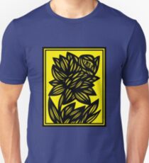 Penunuri Daffodil Flowers Yellow Black Unisex T-Shirt