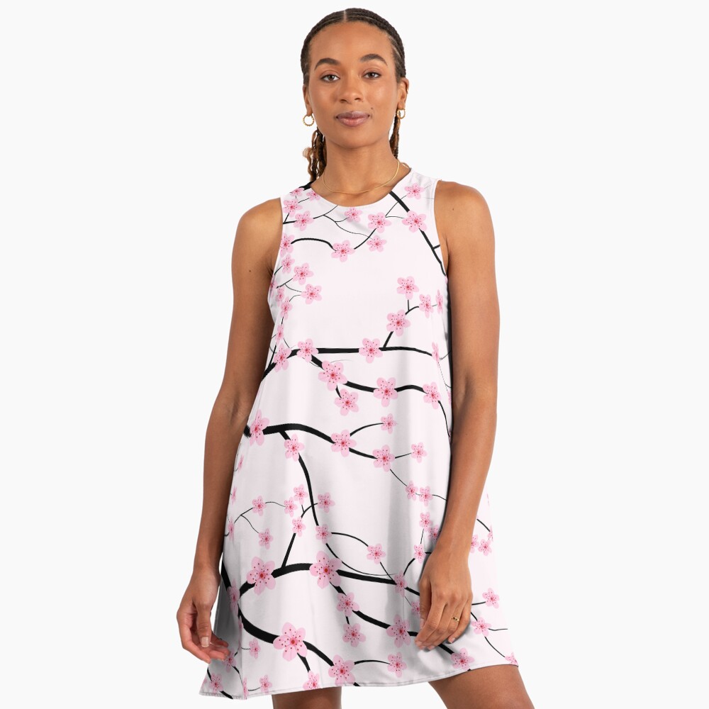 Cute Sakura Cherry Blossom Pattern on Light Pink