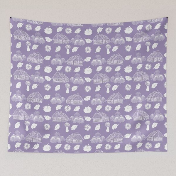 Item preview, Cottage life, an autumnal pattern inspired by the Czech countryside,lilac designed and sold by Naty Design Prague.