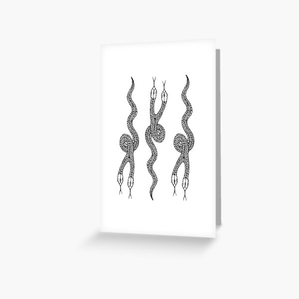 Two headed snake / Siamese snakes Greeting Card