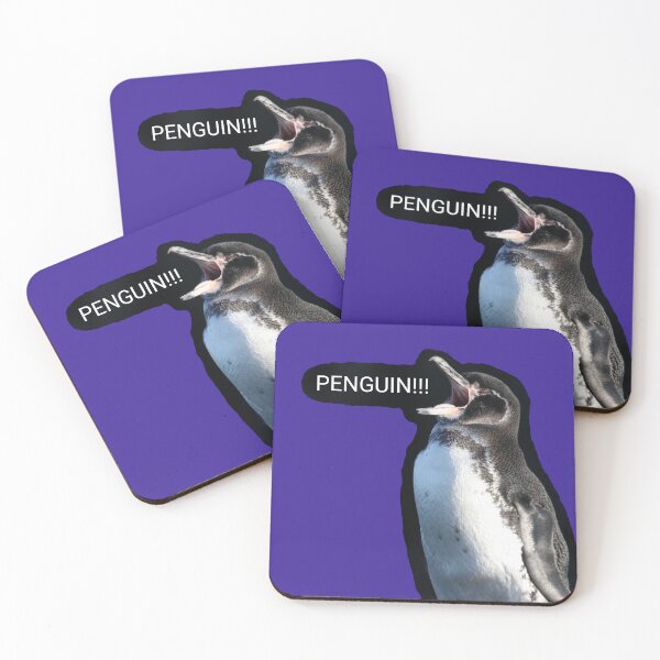 Artikelvorschau, Galapagos Penguin sees a Penguin (Dark Purple #3A2096 background) entworfen und verkauft von SBPenguins.