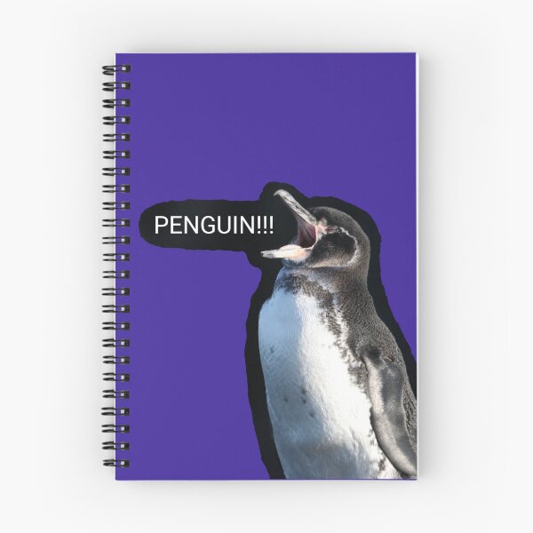Artikelvorschau, Galapagos Penguin sees a Penguin (Dark Purple #3A2096 background) entworfen und verkauft von SBPenguins.