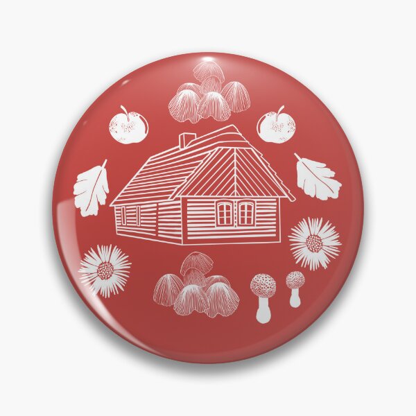 Item preview, Cottage life, an autumnal pattern inspired by the Czech countryside, red designed and sold by Naty Design Prague.