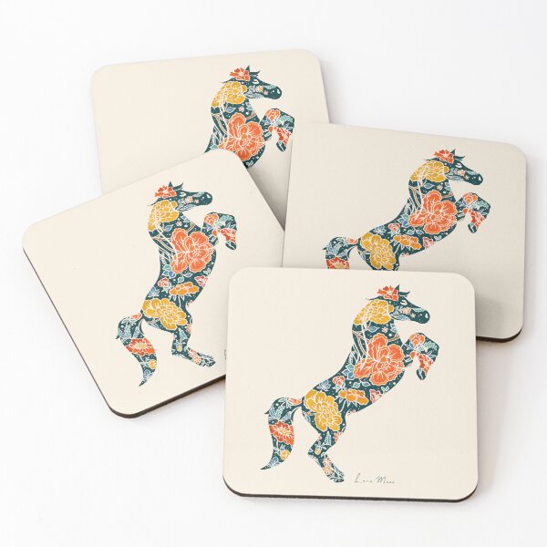 Item preview, Rearing horse flower silhouette - Nectar designed and sold by LanaMaesDesign.