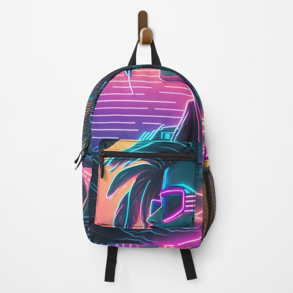 Item preview, Cyber Twilight: Sunset with a Synthwave Female Cyborg designed and sold by Mullet Monkey.