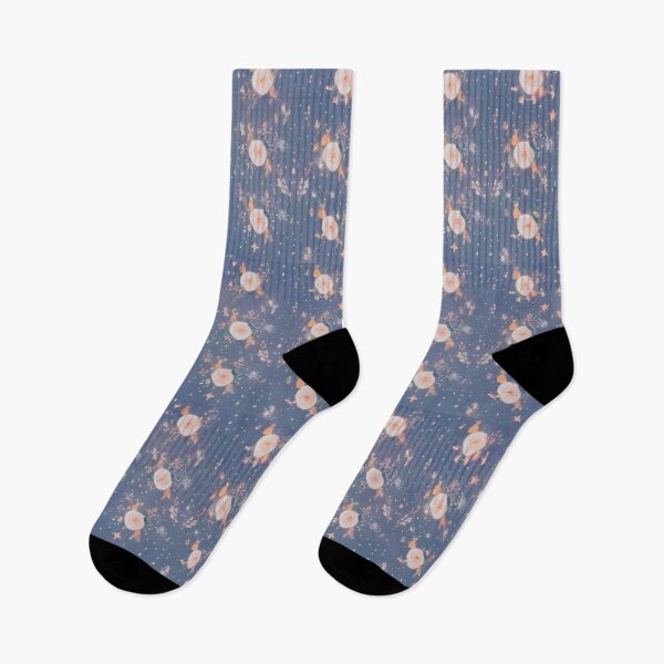 Item preview, Pink Flowers on Dusty blue designed and sold by Charley--.