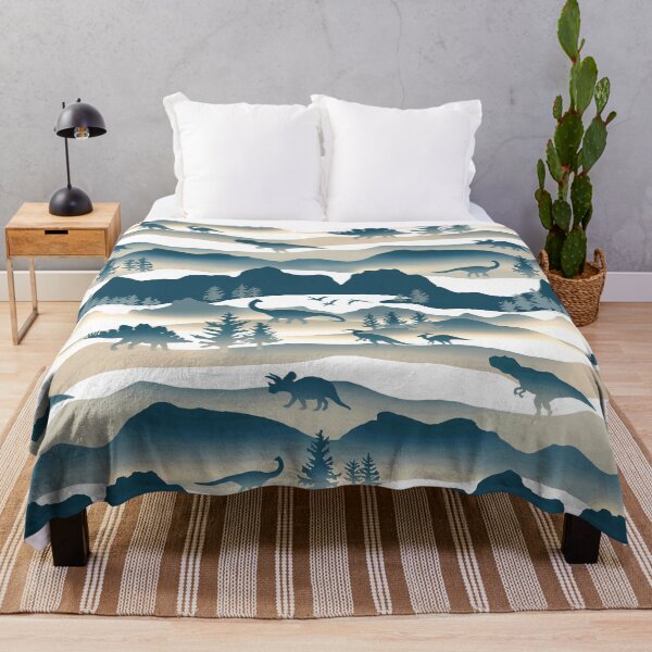 Item preview, Whimsical Dino Wilderness - Cream and Navy designed and sold by TigaTiga.