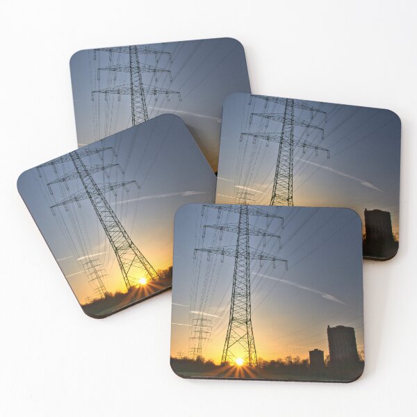 Item preview, Strommast im Sunset - Power pole in sunset - Ruhr area designed and sold by Ruhrpottpicture.