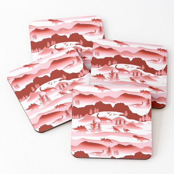 Item preview, Whimsical Dino Wilderness - Red, Pink designed and sold by TigaTiga.