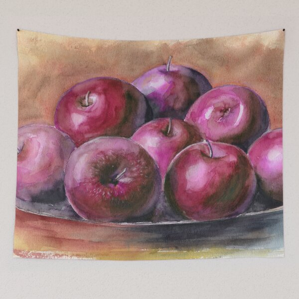 Item preview, Watercolor picture of some red apples designed and sold by MaryWatercolor.