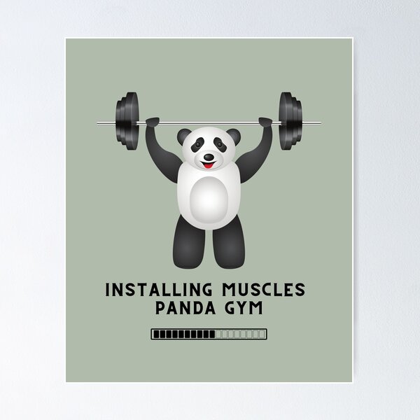 Panda Weightlifting Fitness Panda Gym Funny Panda Beach Towel by EQ Designs  - Pixels