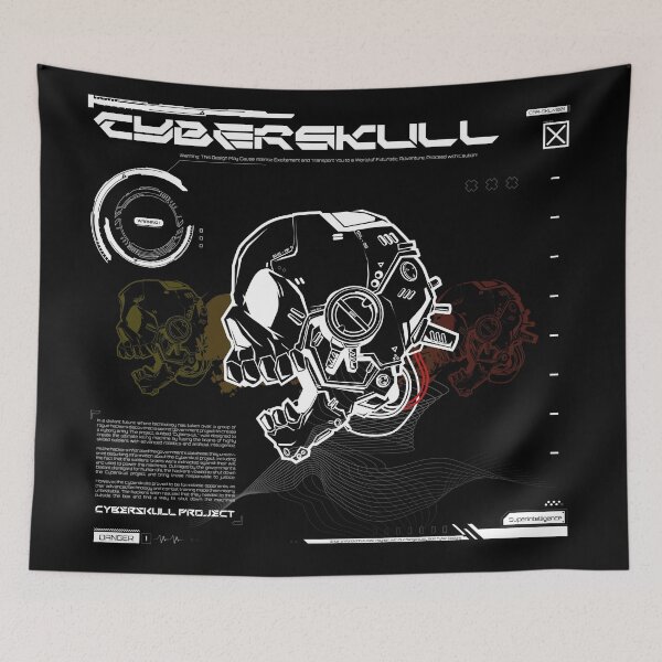 Item preview, Cyber Skull Apparel: Futuristic and Edgy Clothing for Cyberpunk Enthusiasts designed and sold by Dans Anugrah.