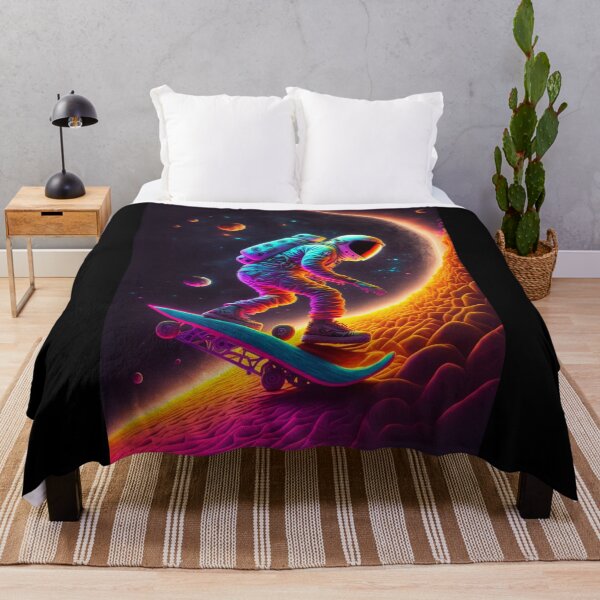 Item preview, Astronaut skateboarding on a planet designed and sold by AIartCANVAS.