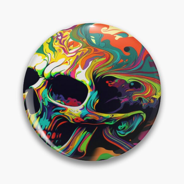 Item preview, psychedelic skull designed and sold by LoveyDesign.